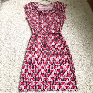 Banana Republic Dress Red Geometric Print Small